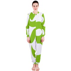 Hindu Om Symbol (lime Green) Onepiece Jumpsuit (ladies)  by abbeyz71