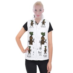 Mandrake Plant Women s Button Up Puffer Vest by Valentinaart