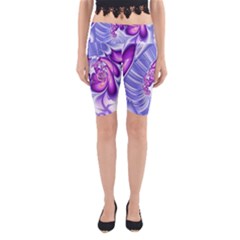 Space Stone Purple Silver Wave Chevron Yoga Cropped Leggings by Mariart