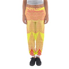Wave Chevron Plaid Circle Polka Line Light Yellow Red Blue Triangle Women s Jogger Sweatpants by Mariart