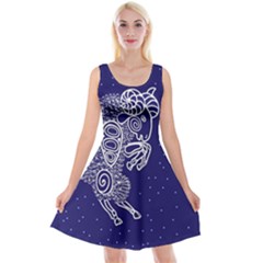 Aries Zodiac Star Reversible Velvet Sleeveless Dress by Mariart
