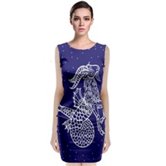 Capricorn Zodiac Star Sleeveless Velvet Midi Dress by Mariart