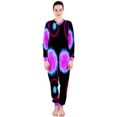 Cell Egg Circle Round Polka Red Purple Blue Light Black Onepiece Jumpsuit (ladies)  by Mariart