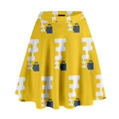 Fog Machine Fogging White Smoke Yellow High Waist Skirt by Mariart