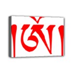 Tibetan Om Symbol (Red) Mini Canvas 7  x 5 