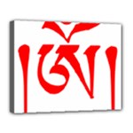 Tibetan Om Symbol (Red) Canvas 14  x 11 