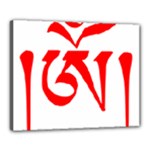 Tibetan Om Symbol (Red) Canvas 20  x 16 