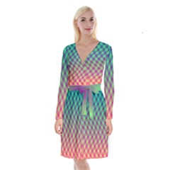 Art Patterns Long Sleeve Velvet Front Wrap Dress by Nexatart