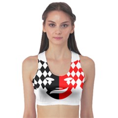 Face Mask Red Black Plaid Triangle Wave Chevron Sports Bra by Mariart