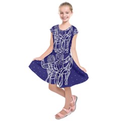 Gemini Zodiac Star Kids  Short Sleeve Dress