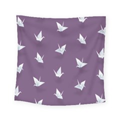 Goose Swan Animals Birl Origami Papper White Purple Square Tapestry (small) by Mariart