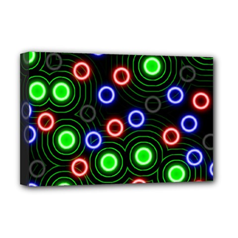 Neons Couleurs Circle Light Green Red Line Deluxe Canvas 18  X 12   by Mariart