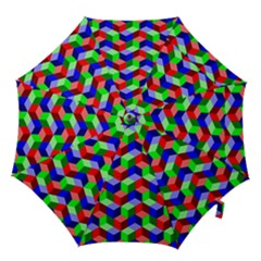 Seamless Rgb Isometric Cubes Pattern Hook Handle Umbrellas (small) by Nexatart