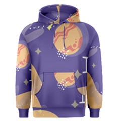 Planet Galaxy Space Star Polka Meteor Moon Blue Sky Circle Men s Pullover Hoodie by Mariart