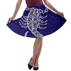 Scorpio Zodiac Star A-line Skater Skirt by Mariart