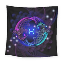 Sign Pisces Zodiac Square Tapestry (large)