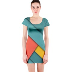 Color Schemes Material Design Wallpaper Short Sleeve Bodycon Dress by Nexatart