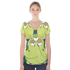 The Most Ugly Alien Ever Short Sleeve Front Detail Top by Catifornia
