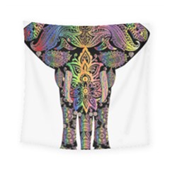 Prismatic Floral Pattern Elephant Square Tapestry (small) by Nexatart