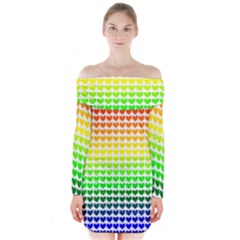 Rainbow Love Long Sleeve Off Shoulder Dress by Nexatart