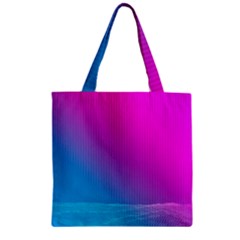 With Wireframe Terrain Modeling Fabric Wave Chevron Waves Pink Blue Zipper Grocery Tote Bag by Mariart