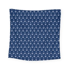 Blue White Anchor Square Tapestry (small) by Mariart