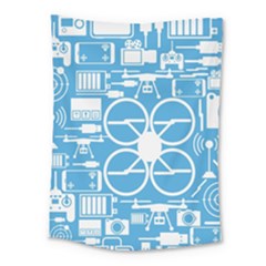 Drones Registration Equipment Game Circle Blue White Focus Medium Tapestry by Mariart