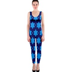 Star Blue Space Wave Chevron Sky Onepiece Catsuit by Mariart
