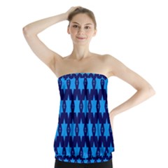 Star Blue Space Wave Chevron Sky Strapless Top by Mariart