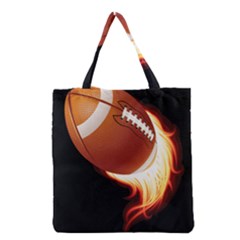 Super Football American Sport Fire Grocery Tote Bag by Mariart