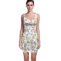 Twigs And Floral Pattern Sleeveless Bodycon Dress by Coelfen