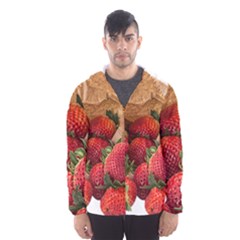 Strawberries Fruit Food Delicious Hooded Wind Breaker (men) by Nexatart
