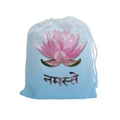 Namaste - Lotus Drawstring Pouches (extra Large) by Valentinaart