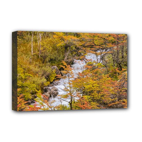Colored Forest Landscape Scene, Patagonia   Argentina Deluxe Canvas 18  X 12   by dflcprints