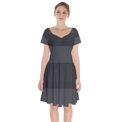 Gray And Black Thick Stripes Short Sleeve Bardot Dress by digitaldivadesigns