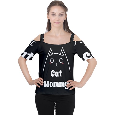 Love My Cat Mommy Women s Cutout Shoulder Tee by Catifornia