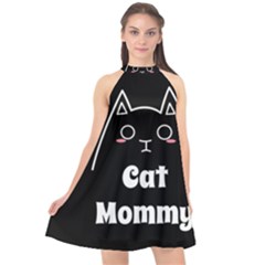 Love My Cat Mommy Halter Neckline Chiffon Dress  by Catifornia