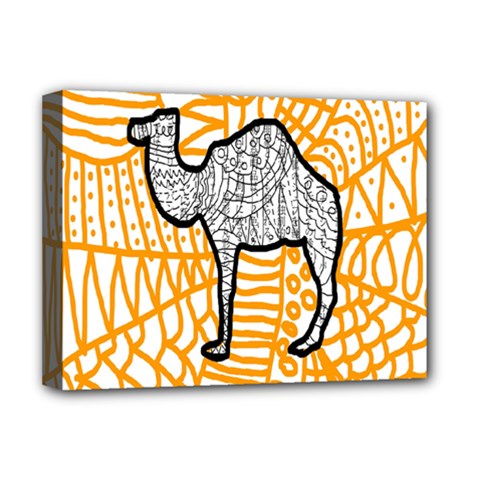 Animals Camel Animals Deserts Yellow Deluxe Canvas 16  X 12   by Mariart