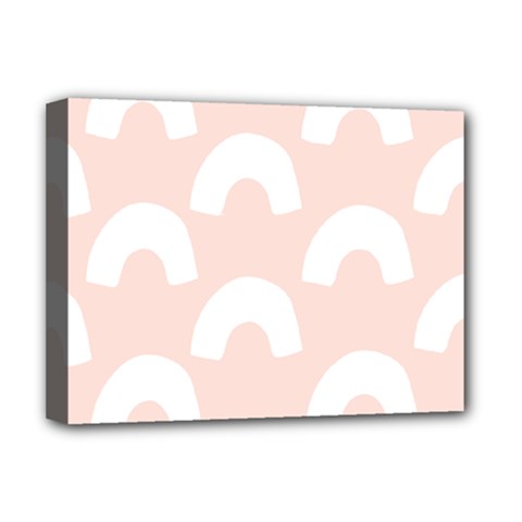 Donut Rainbows Beans Pink Deluxe Canvas 16  X 12   by Mariart