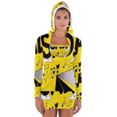 Have Meant  Tech Science Future Sad Yellow Street Women s Long Sleeve Hooded T-shirt by Mariart