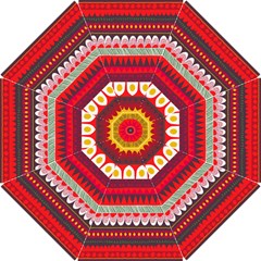 Fabric Aztec Red Line Polka Circle Wave Chevron Star Hook Handle Umbrellas (small)