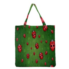 Ladybugs Red Leaf Green Polka Animals Insect Grocery Tote Bag