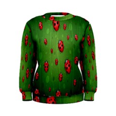Ladybugs Red Leaf Green Polka Animals Insect Women s Sweatshirt by Mariart