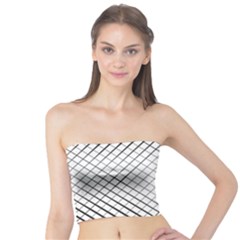 Simple Pattern Waves Plaid Black White Tube Top by Mariart