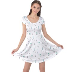 White Triangle Wave Waves Chevron Polka Circle Cap Sleeve Dresses by Mariart