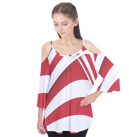 American Flag Star Blue Line Red White Flutter Tees by Mariart