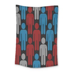 Human Man People Red Blue Grey Black Small Tapestry