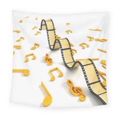 Isolated Three Dimensional Negative Roll Musical Notes Movie Square Tapestry (large) by Mariart