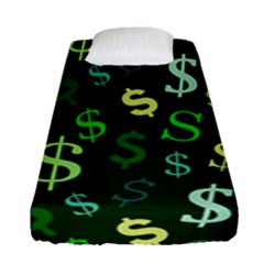 Money Us Dollar Green Fitted Sheet (single Size) by Mariart
