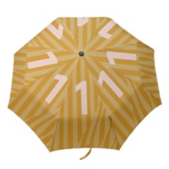 Number 1 Line Vertical Yellow Pink Orange Wave Chevron Folding Umbrellas
